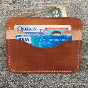 3 pocket card leather wallet